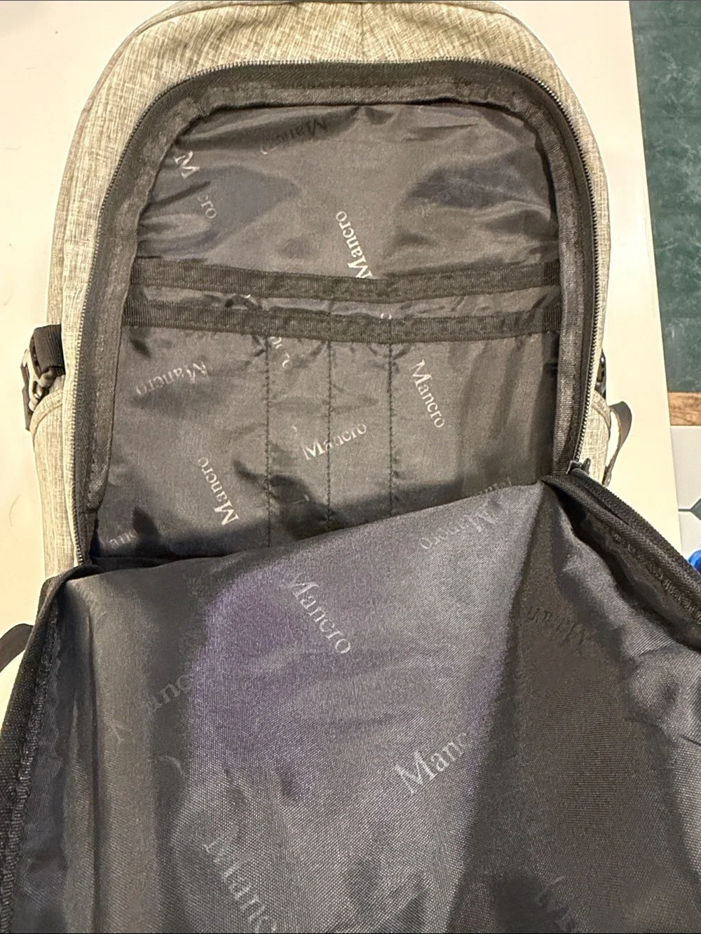 Mancro Grey Travel & Tech Backpack